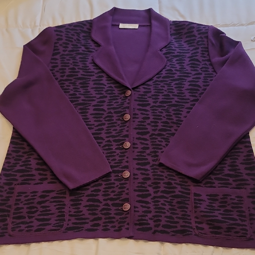Purple Leopard Print Women's Sweater